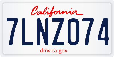 CA license plate 7LNZ074