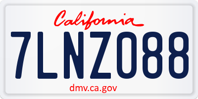 CA license plate 7LNZ088