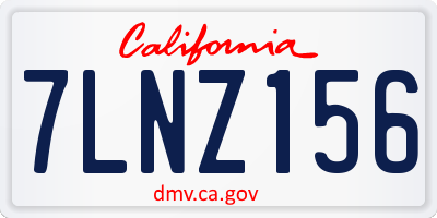 CA license plate 7LNZ156