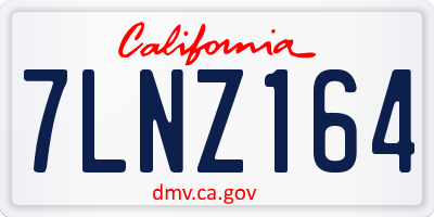 CA license plate 7LNZ164