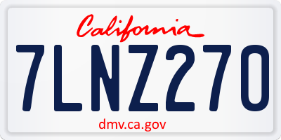 CA license plate 7LNZ270