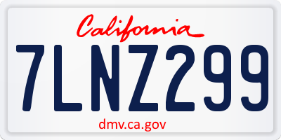 CA license plate 7LNZ299