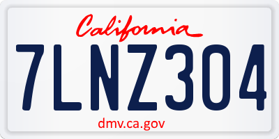 CA license plate 7LNZ304