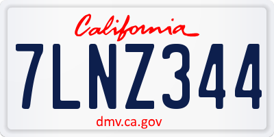CA license plate 7LNZ344