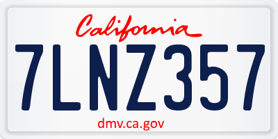 CA license plate 7LNZ357