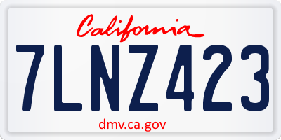 CA license plate 7LNZ423