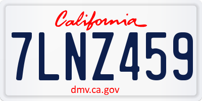 CA license plate 7LNZ459