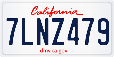 CA license plate 7LNZ479