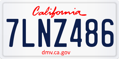 CA license plate 7LNZ486