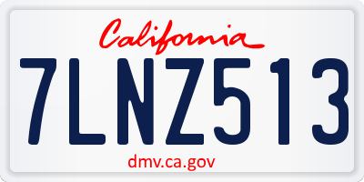 CA license plate 7LNZ513