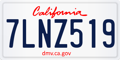 CA license plate 7LNZ519