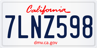 CA license plate 7LNZ598
