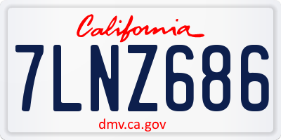 CA license plate 7LNZ686