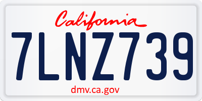 CA license plate 7LNZ739
