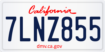 CA license plate 7LNZ855