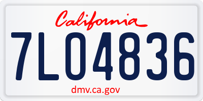 CA license plate 7LO4836