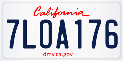 CA license plate 7LOA176