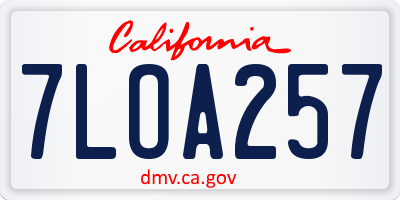 CA license plate 7LOA257