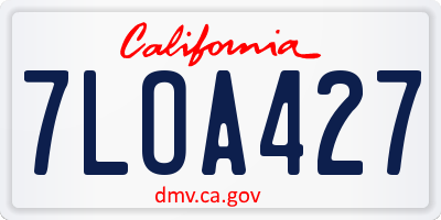 CA license plate 7LOA427