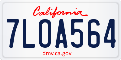 CA license plate 7LOA564