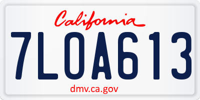 CA license plate 7LOA613