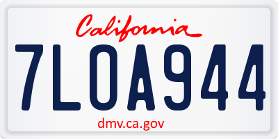 CA license plate 7LOA944