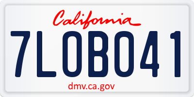CA license plate 7LOB041