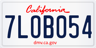 CA license plate 7LOB054