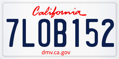 CA license plate 7LOB152