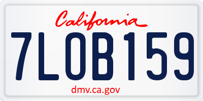 CA license plate 7LOB159