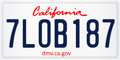 CA license plate 7LOB187