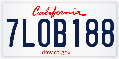CA license plate 7LOB188