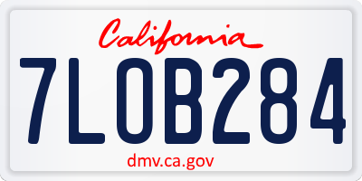 CA license plate 7LOB284