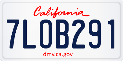 CA license plate 7LOB291