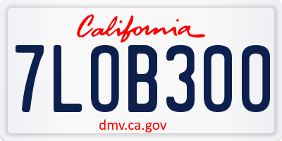 CA license plate 7LOB300
