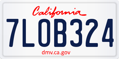 CA license plate 7LOB324