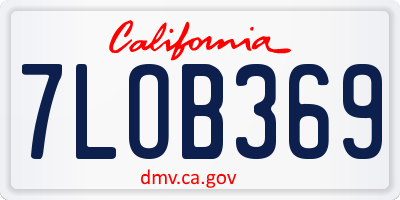 CA license plate 7LOB369