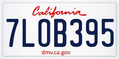 CA license plate 7LOB395