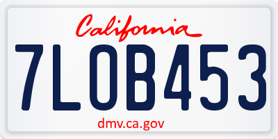 CA license plate 7LOB453