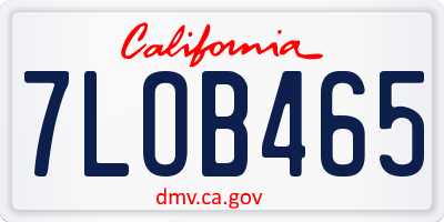 CA license plate 7LOB465