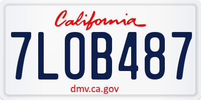 CA license plate 7LOB487
