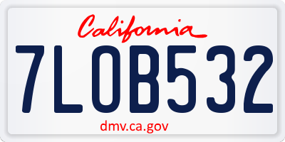 CA license plate 7LOB532