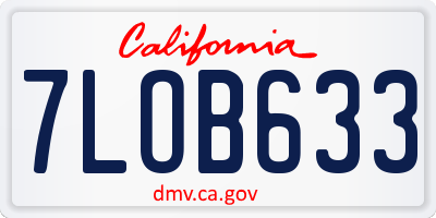 CA license plate 7LOB633