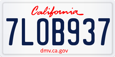 CA license plate 7LOB937