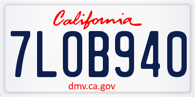 CA license plate 7LOB940