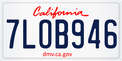 CA license plate 7LOB946
