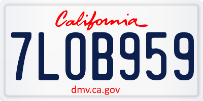 CA license plate 7LOB959