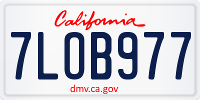 CA license plate 7LOB977
