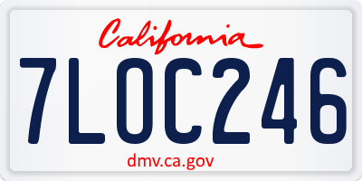 CA license plate 7LOC246