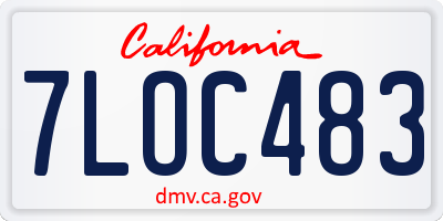 CA license plate 7LOC483